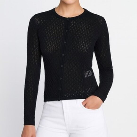 Dolce & Gabbana sheer fabric black silk cardigan size 42 - Picture 1 of 7